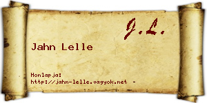 Jahn Lelle névjegykártya
